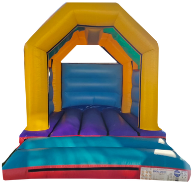 Yellow Plain 10 x 12 ft bouncy castle | Abbey Bouncy Castles | www.abbeybouncycastles.com