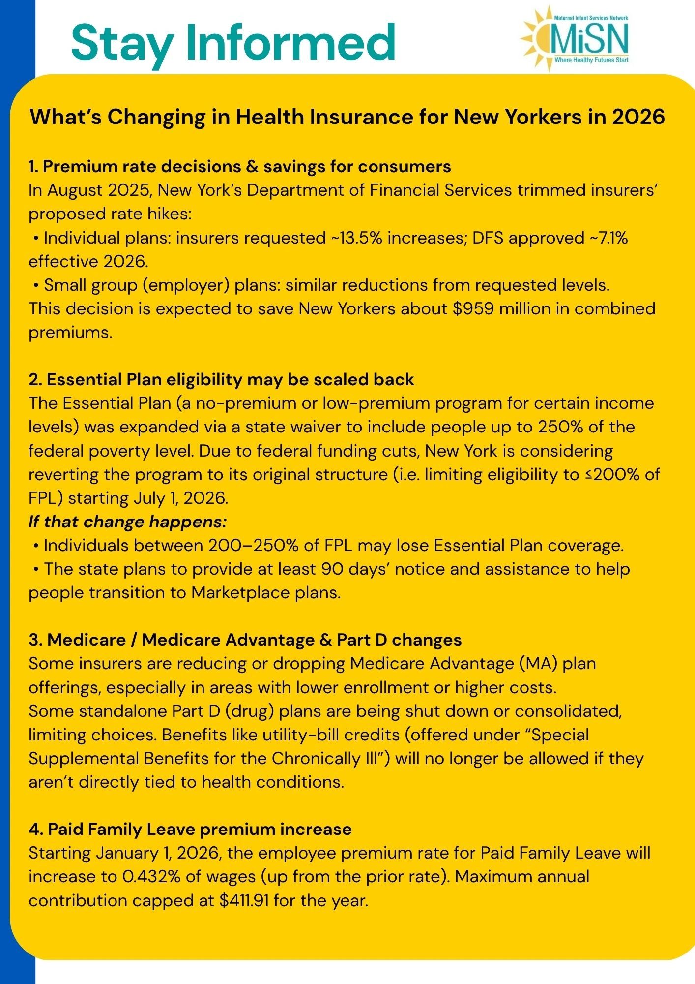 Insurance Changes Upcoming changes to health insurance in 2026