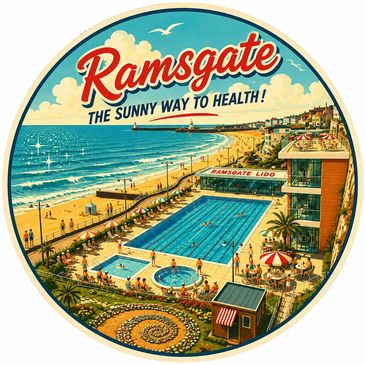 Vintage Ramsgate Lido beach and pool poster.