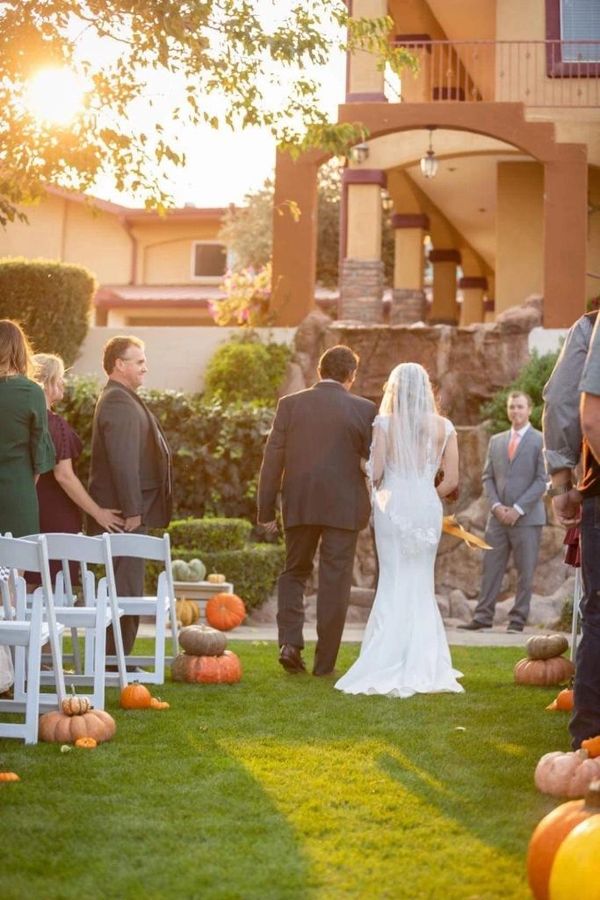 bride and groom walking down the aisle