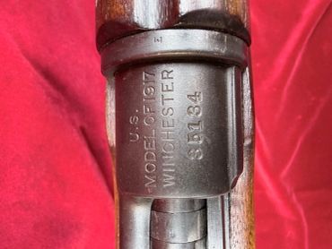 Close-up of a Winchester Model 1911 rifle serial number 94134.