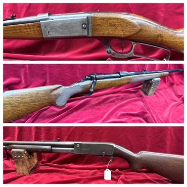 Savage 99 .303 Sav, Winchester 70 .270 Win, Remington 141 .30 Rem