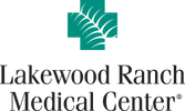 Logo of Lakewood Ranch Medical Center with a teal cross and stylized wheat design.