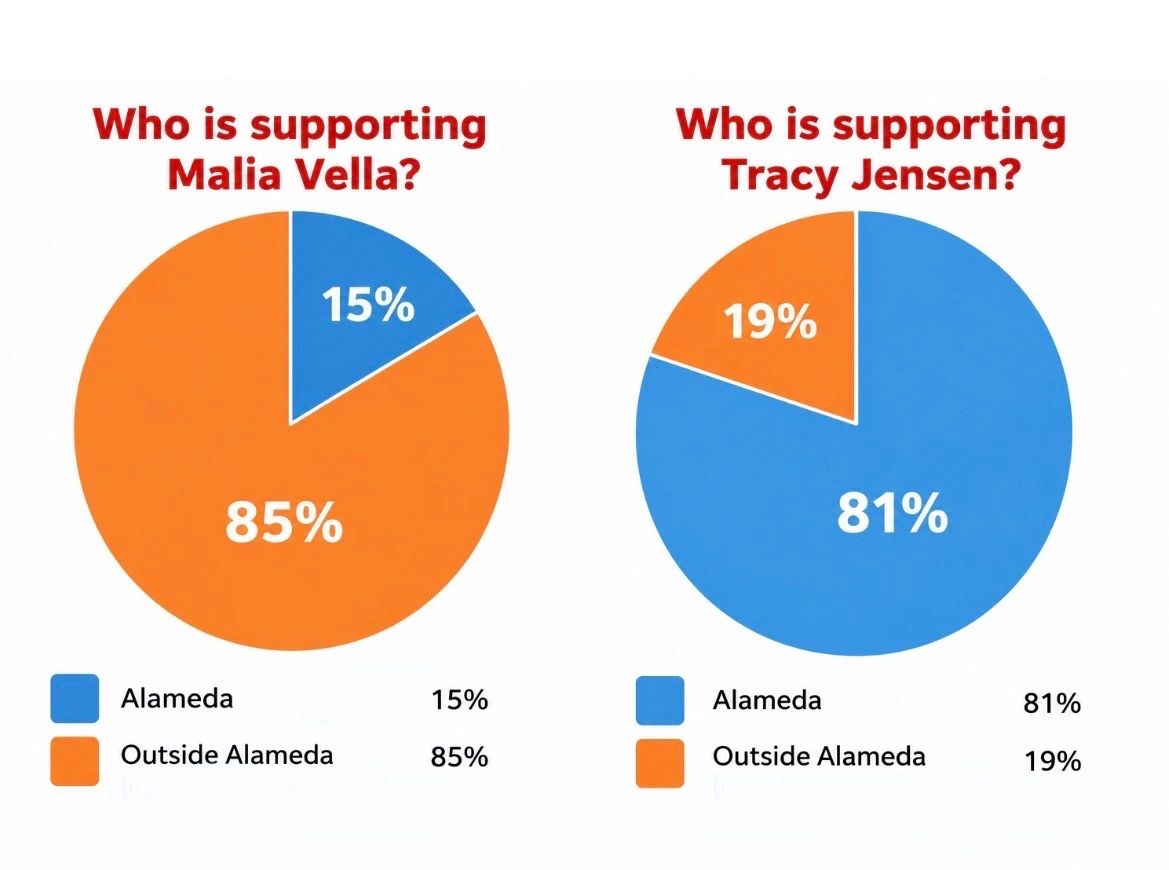 Campaign finance reports show that more than 180 Alamedans have already donated more than $30,000 to