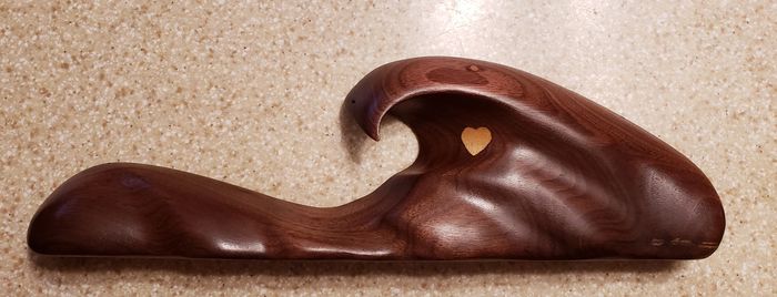 Heart Inlay Sculpted Wood Wave