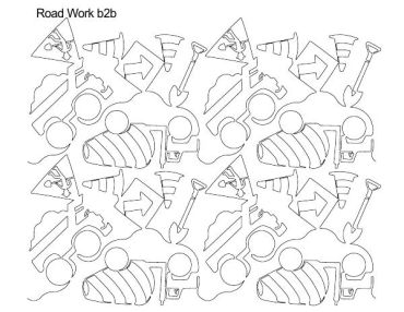 Black and white road work tools pattern.