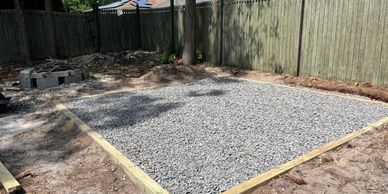 Gravel base.