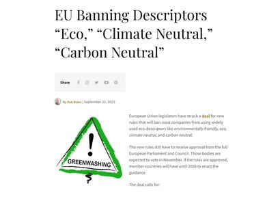 EU Bans Descriptors “Eco,” “Climate Neutral,” “Carbon Neutral”