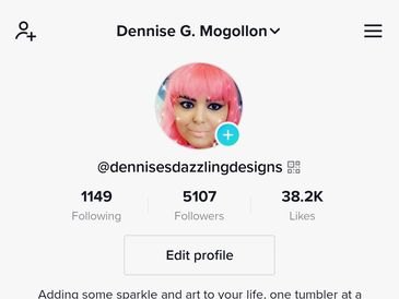 Come join me in my TikTok so you see my video content on tumblers made or even join when I go live.