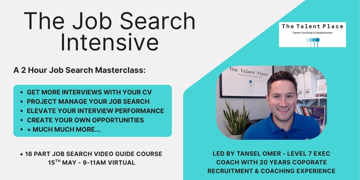 Job search masterclass with Tansel Omer for interview and CV improvement.