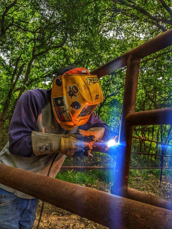 welding repair on an old cattle gate