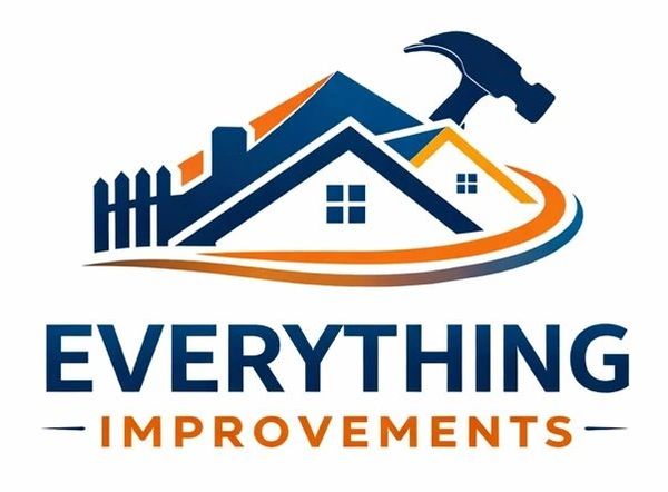 Logo for Everything Improvements featuring a house and hammer.