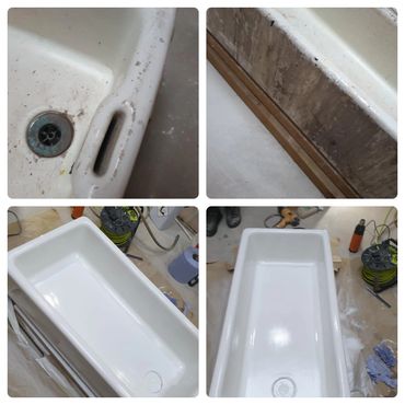 Victorian Belfast sink repaired and restored to its former glory