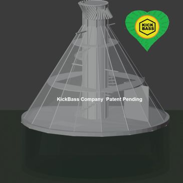 3D model of a KickBass fish trap device.