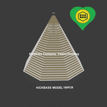 KickBass Model 180FCR speaker design illustration.