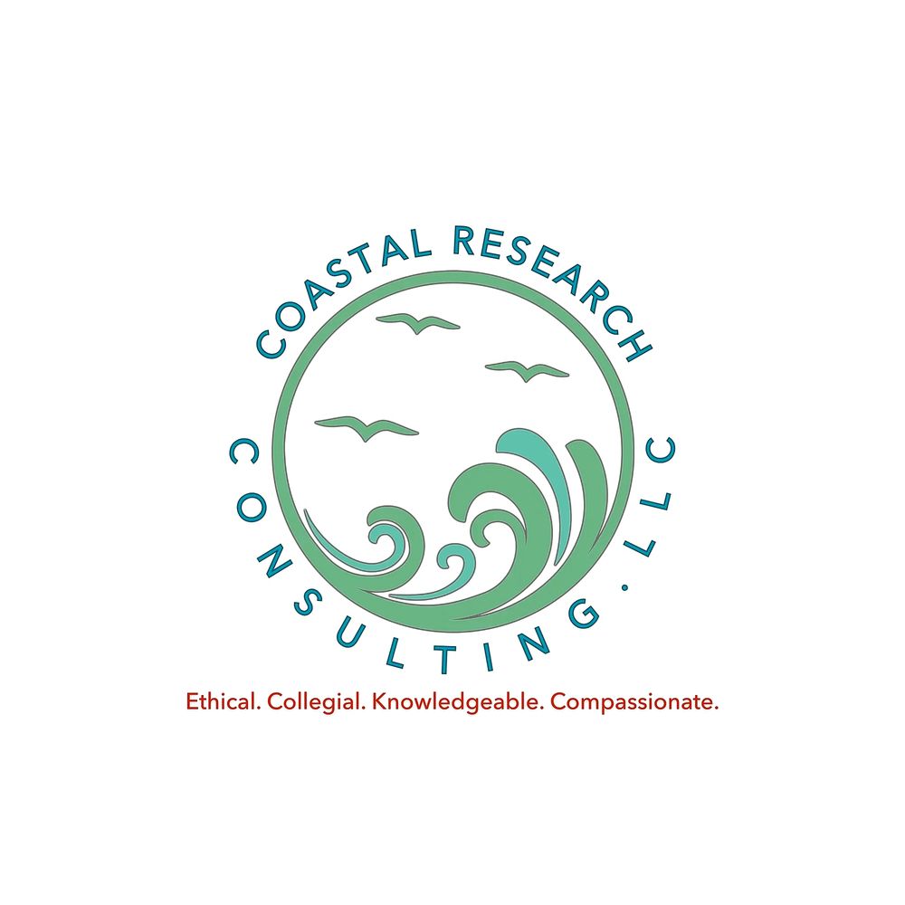 Logo of Coastal Research Consulting LLC with waves and birds.