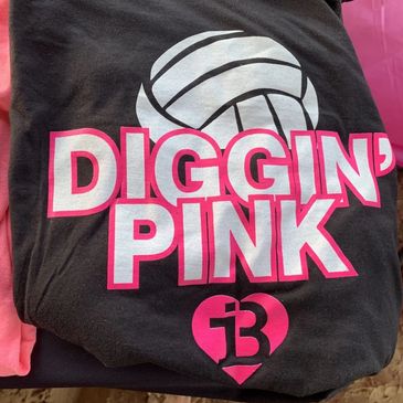 Black T-Shirt with Diggin' Pink Logo + IzzyB Heart