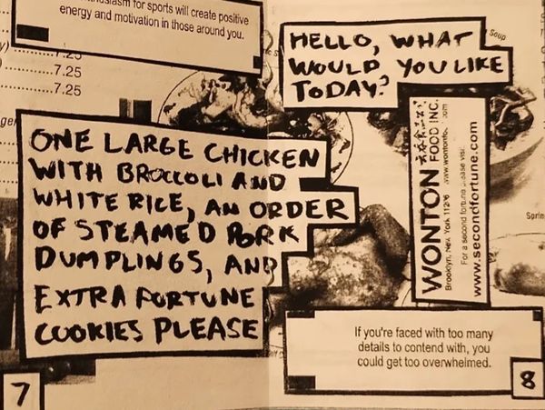 free zine by for the love of the game featuring chinese fortune cookie fortunes