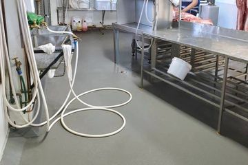 Butcher shop floor, commercial kitchen flooring