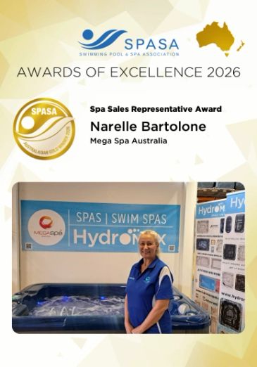 Narelle Bartolone wins Spa Sales Representative Award 2026.