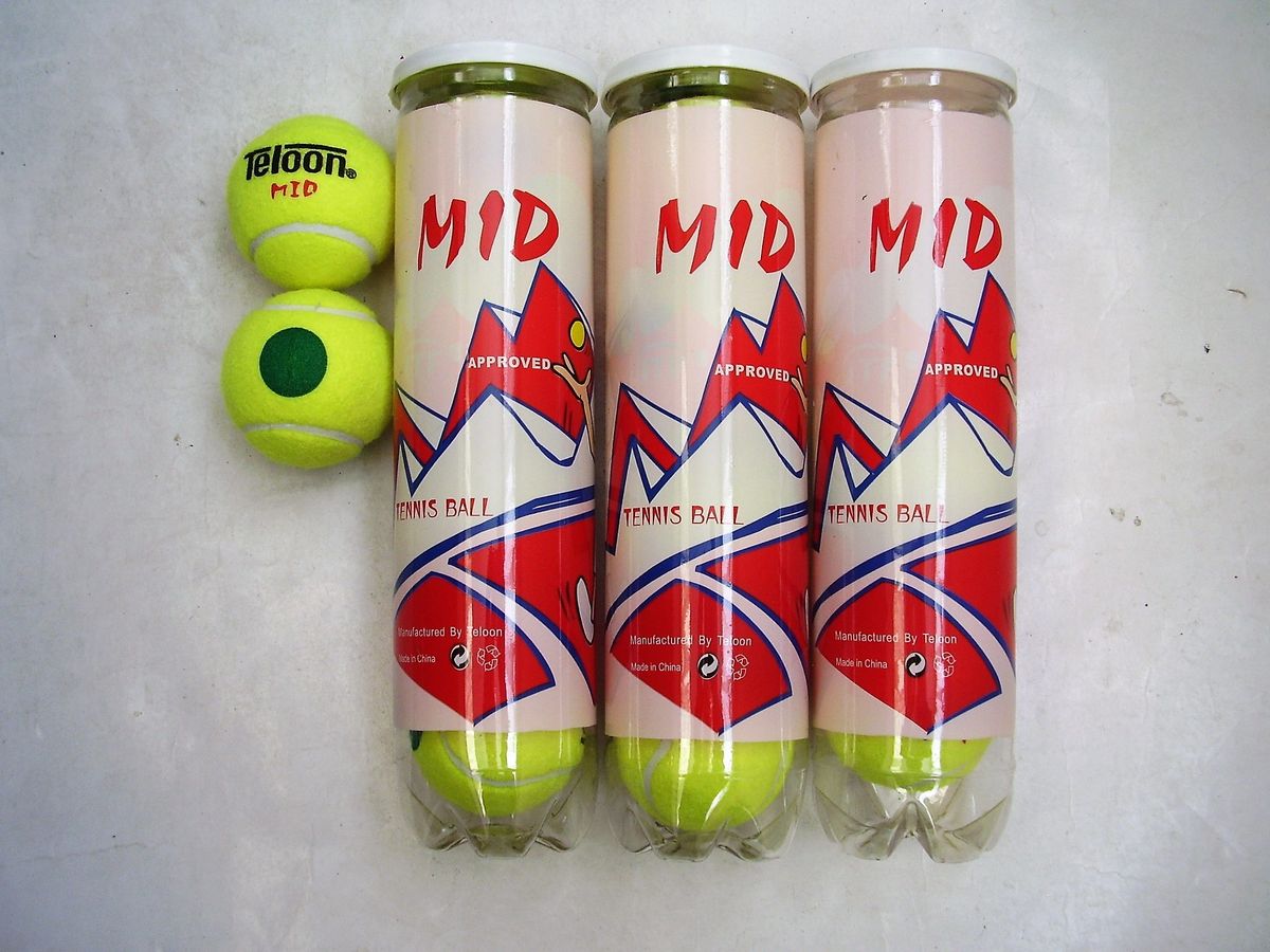 TELOON MIDI STAGE 1 GREEN DOT LOW COMPRESSION TENNIS BALLS (3 CANS OF 4