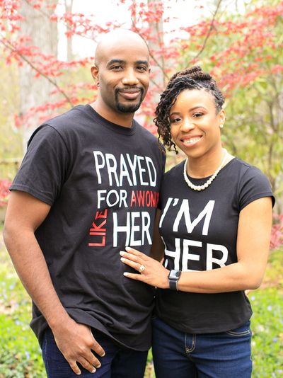 Christopher and Marjory Marshall standing next to each other. 