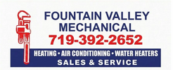 Advertisement for Fountain Valley Mechanical services with contact details.