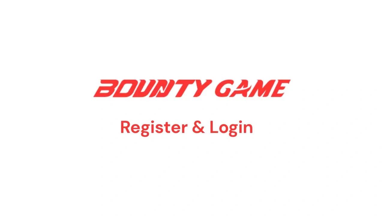 Bounty Game logo with Register & Login prompt in red text.
