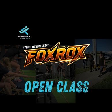 Promotional image for Foxrox hybrid fitness open class event by Jumpstart Fitness.