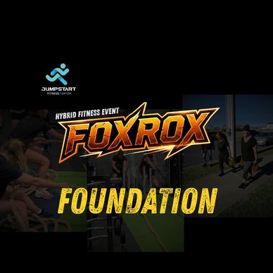 Logo for Foxrox Foundation hybrid fitness event by Jumpstart Fitness.