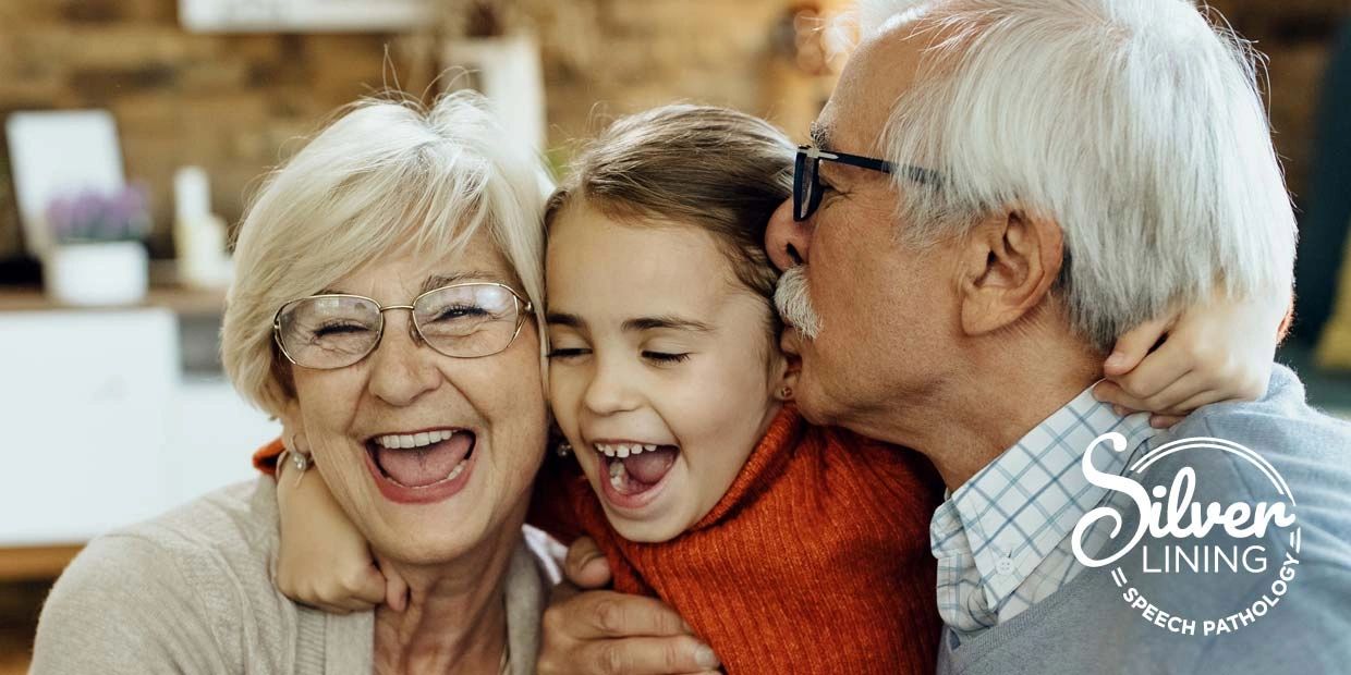 Grandparents spending time with grandchild