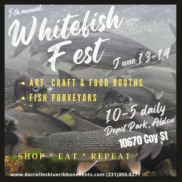 Poster for the 5th annual Whitefish Fest with fish and event details.