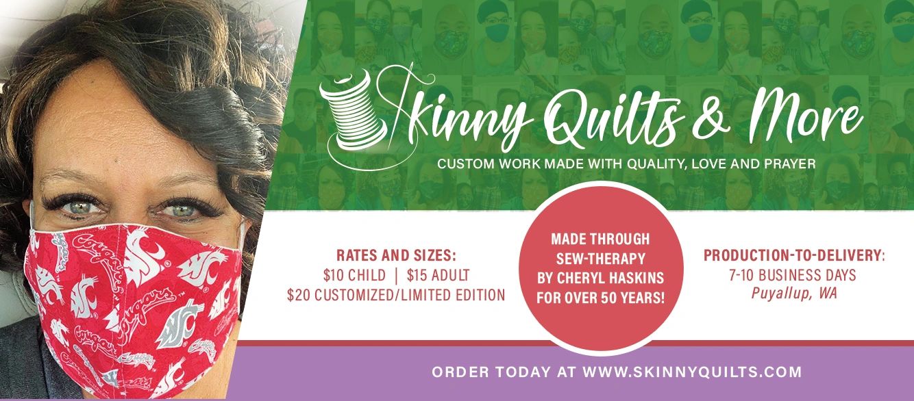 Skinny Quilts and More LLC Black Owned, Sewing, Masks