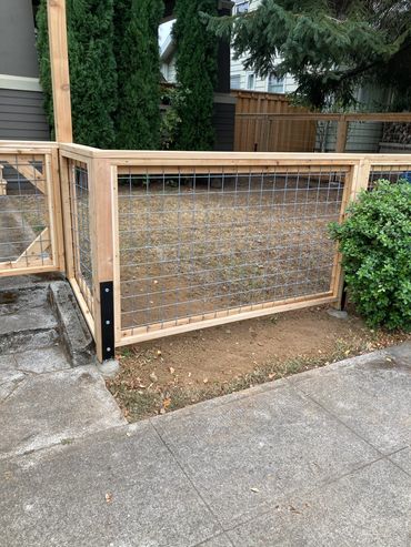 Utility panel style, Portland Oregon cedar fence installation 