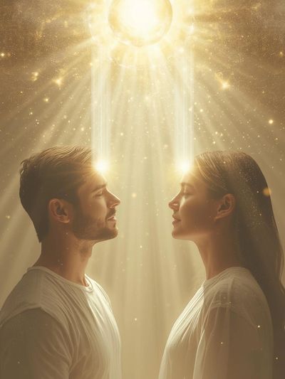 Dos personas canalizando mensajes de los sutiles. 