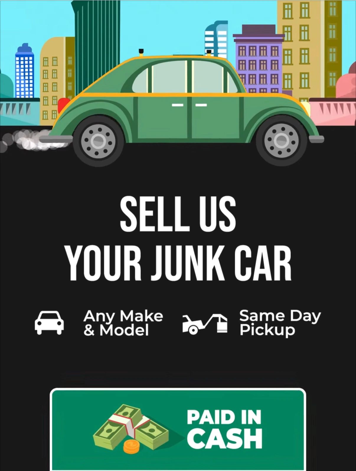 CASH FOR JUNK CARS NJ (NO PARTS) ASAP towing & recovery logo
