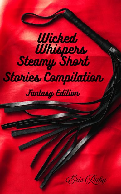 Black leather whip on red fabric with book title text.