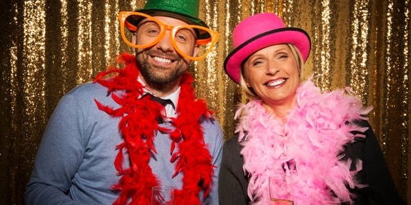 Male and Female Fun with live photo booth props