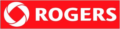 Rogers company logo in white on a red background.