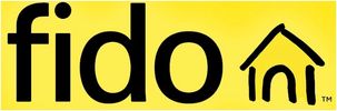Fido logo with yellow background and house icon.