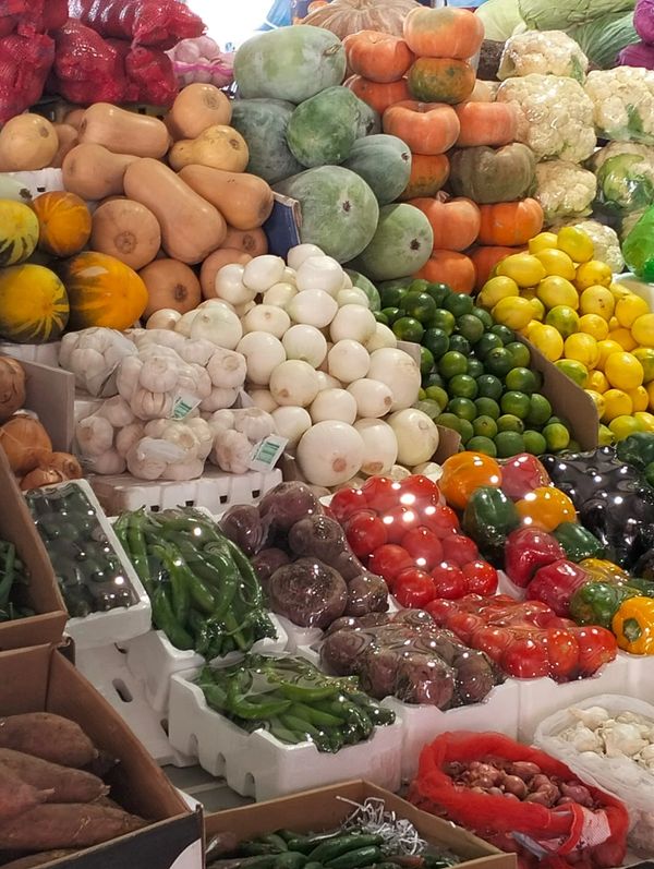 Fresh organic fruits and vegetables from local farms 