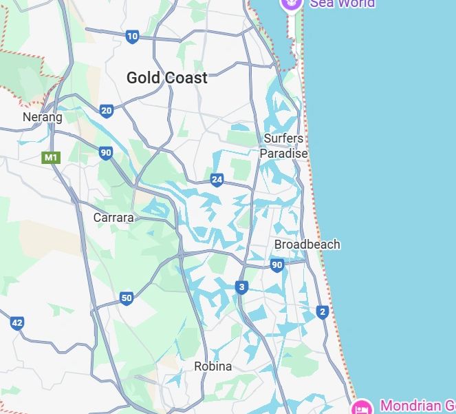 Gold Coast region map