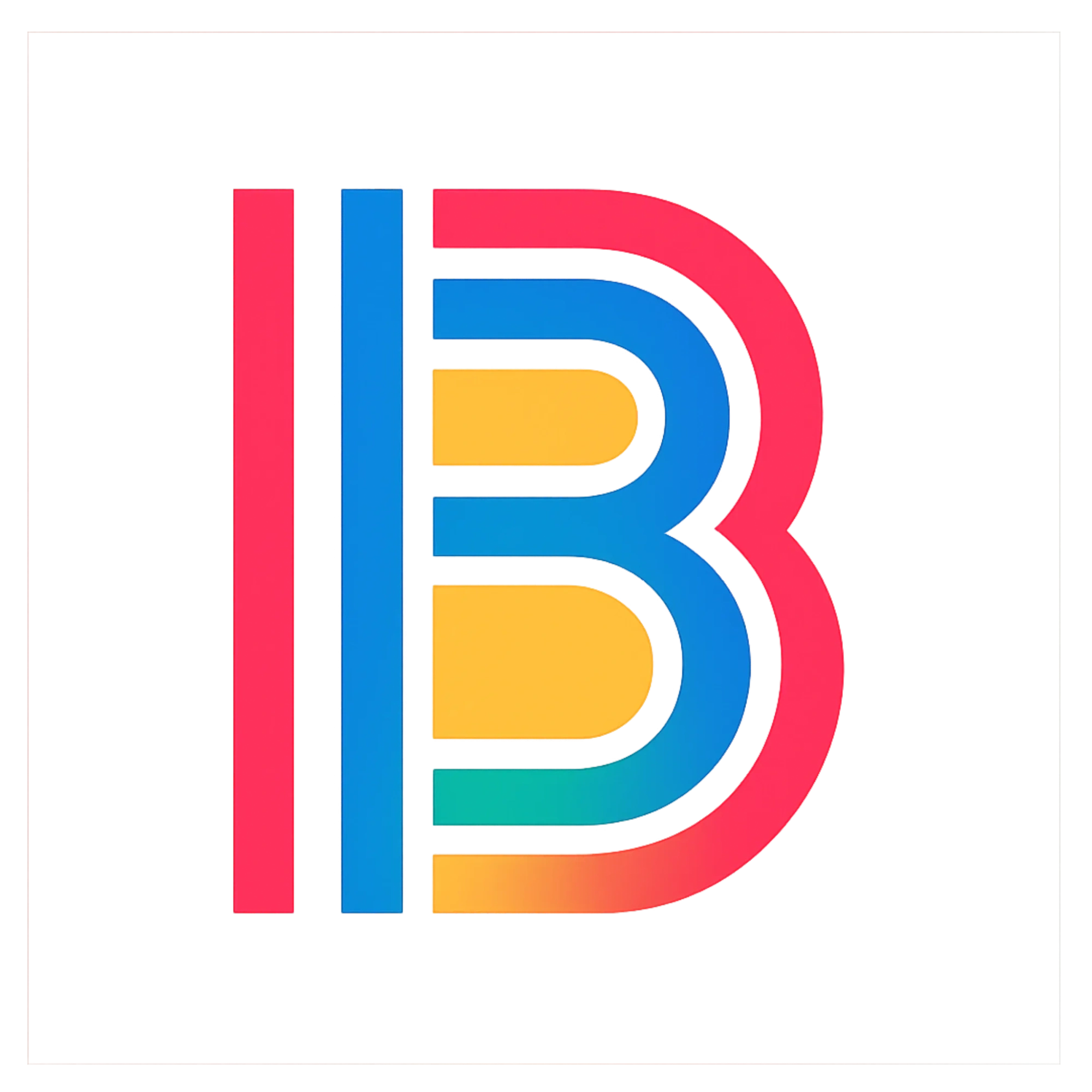 Colorful abstract letter logo on black background.