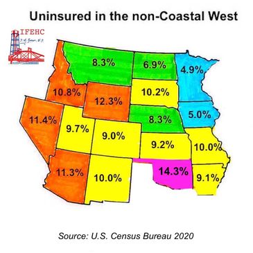 Uninsured in the Noncoastal West. By D.M. Boren, M.D., Medical Director of IFEHC (Clinics, DOT-CDL).