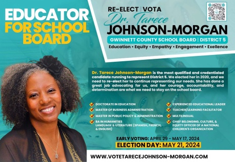 Re-elect 
Tarece Johnson-Morgan, EdD