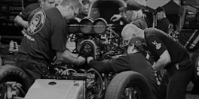 NHRA drag racing crew. 