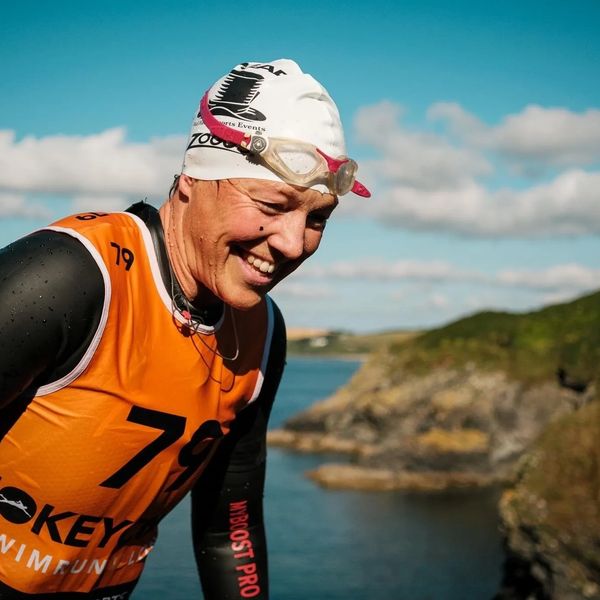 Aly on the Hokey Kokey swim-run long-distance event in the Roseland peninsula, Cornwall
