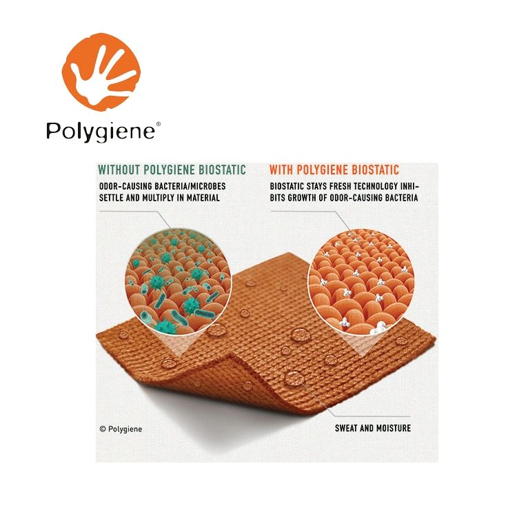 polygiene fabric avoid moisture and sweat, odorless