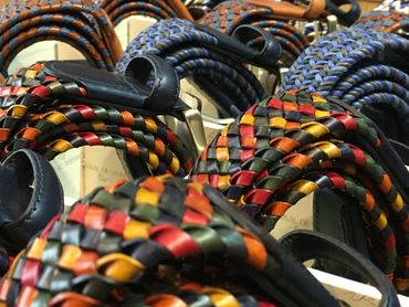 woven leather belts