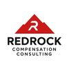 Logo of RedRock Compensation Consulting with a red mountain and white R.